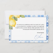 メインスクイーズ シトラス レモン ブライダルシャワー サンキューカード (裏面)