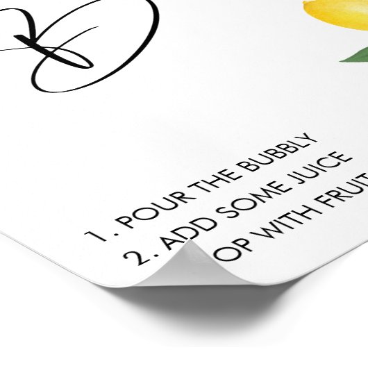 メインスクイーズ ブライダルシャワーミモザ バーサイン ポスター (角)