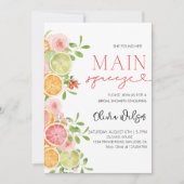 "メインスクイーズ"ブライダルシャワー – シトラスレモンパーティー 招待状 (正面)