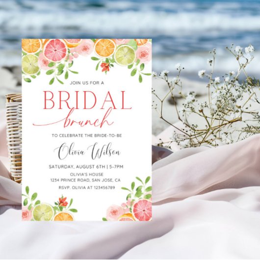 "メインスクイーズ"ブライダルシャワー – シトラスレモンパーティー 招待状