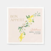 メインスクイーズ ブライダルシャワー  レモン シトラス ソフト ブラッシュ スタンダードカクテルナプキン (正面)