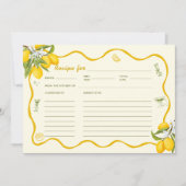 メインスクイーズ ブライダルシャワー レモン レシピ カード (正面)