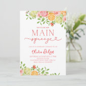 "メインスクイーズ"ブライダルシャワー – 柑橘類サマーパーティー 招待状 (スタンド正面)