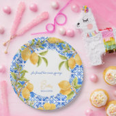 メインスクイーズ メディテレーニアンタイル レモン ウェディング ペーパープレート (パーティー)