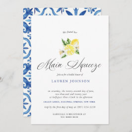 メインスクイーズ モダン ウォーターカラー レモン ブライダル 招待状