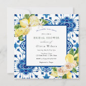 メインスクイーズ レモンとモロッカンタイルのウェディングシャワー 招待状 (正面)