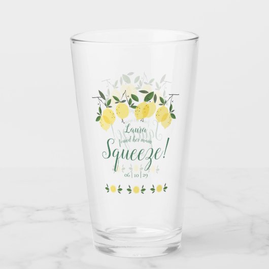 メインスクイーズ レモングリー ネリー ブライダルシャワー タンブラーグラス (正面)