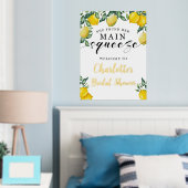 メインスクイーズ レモンズ ブライダルシャワー ウェルカム ゴールドフォイル 箔ポスター (インサイチュ (寝室))