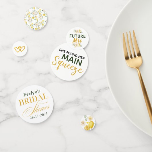 メインスクイーズ レモンズ ユーカリ ローズ ブライダルシャワー コンフェッティ (グループ)