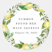 メインスクイーズ レモンリース ブライダルシャワーフェイバー ラウンドシール (正面)