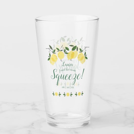メインスクイーズ レモン グリーンブライダルシャワー タンブラーグラス (正面)