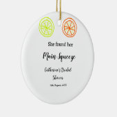メインスクイーズ レモン シトラス ウェディングシャワー 名前を追加 セラミックオーナメント (右)