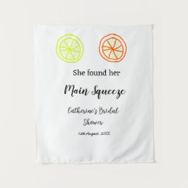 メインスクイーズ レモン シトラス ウェディングシャワー 名前を追加 タペストリー