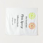 メインスクイーズ レモン シトラス ウェディングシャワー 名前を追加 タペストリー (正面(横))