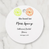 メインスクイーズ レモン シトラス ウェディングシャワー 名前を追加 フェイバータグ (裏面)