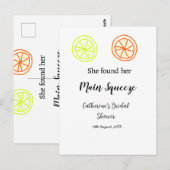 メインスクイーズ レモン シトラス ウェディングシャワー 名前を追加 ポストカード (正面/裏面)