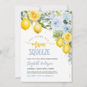 メインスクイーズ レモン シトラス ブルー ブライダルシャワー 招待状 (正面)