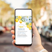 メインスクイーズ レモン シトラス ブルー ブライダルシャワー 招待状