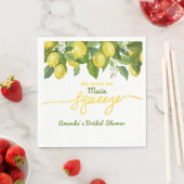 メインスクイーズ レモン テーマ ウェディング ブライズシャワー スタンダードランチョンナプキン (インサイチュ)