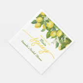 メインスクイーズ レモン テーマ ウェディング ブライズシャワー スタンダードランチョンナプキン (角)