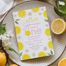メインスクイーズ レモン デイジー ファーストバースデー 招待状
