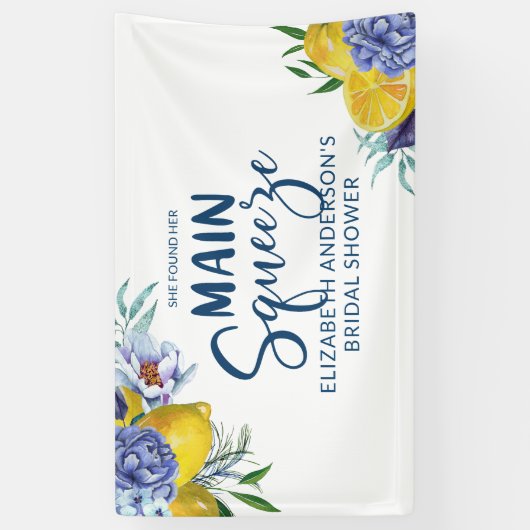 メインスクイーズ レモン ブライダルシャワーの彼女 横断幕 (縦)