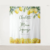 メインスクイーズ レモン ブライダルシャワー フォトバックドロップ タペストリー (正面)