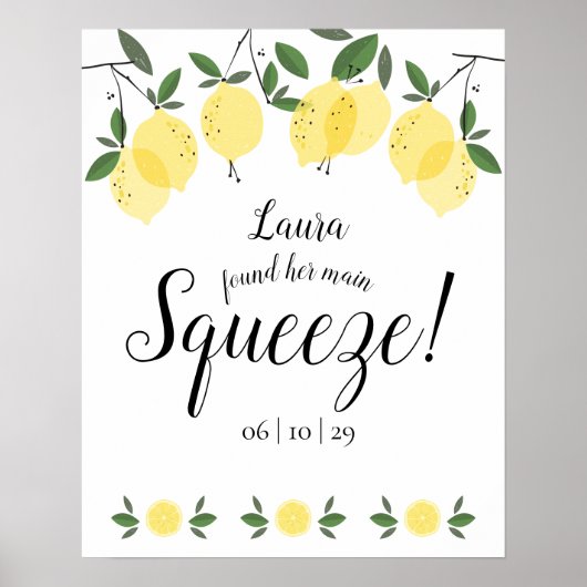 メインスクイーズ レモン ブライダルシャワー ポスター (正面)