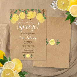 メインスクイーズ レモン ブライダルシャワー ラスティック 招待状