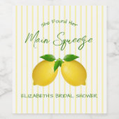 メインスクイーズ レモン ブライダルシャワー ワインラベル (シングルラベル)