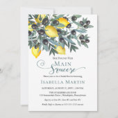 メインスクイーズ レモン | ブラックオリーブ ブライダルシャワー 招待状 (正面)