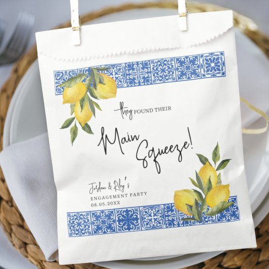 メインスクイーズ レモン & ブルータイル 婚約 フェイバーバッグ