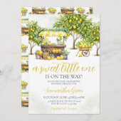 メインスクイーズ レモン 赤ちゃん歓迎会 招待状 (正面/裏面)