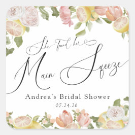 メインスクイーズ｜柑橘系｜ピンクの花 スクエアシール