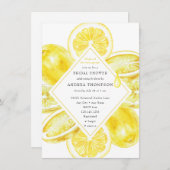 メインスクイーズ | 柑橘類 | レモンイエローの花嫁のシャワーパーティー 招待状 (正面/裏面)