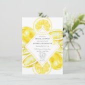 メインスクイーズ | 柑橘類 | レモンイエローの花嫁のシャワーパーティー 招待状 (スタンド正面)