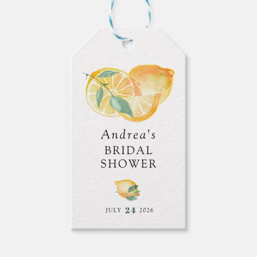 メインスクイーズ | 柑橘 | レモンのブライダルシャワー ギフトタグ (正面)