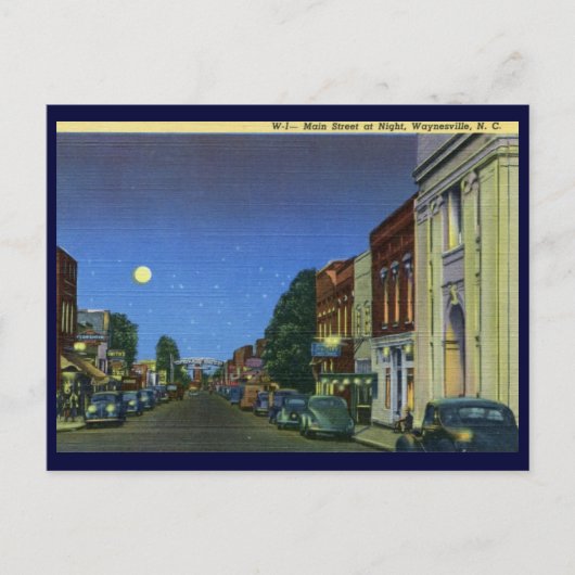 メインセントウェインズビルNCヴィンテージ ポストカード (正面)