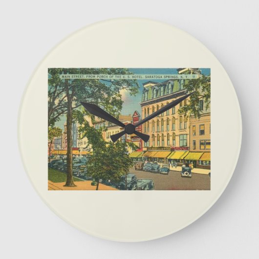 メインセントサラトガ春NYヴィンテージスタイル ラージ壁時計 (正面)