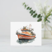メインダウネストボート魚釣り ポストカード (スタンド正面)