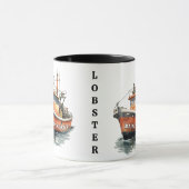 メインダウネストボート魚釣り マグカップ (中央)