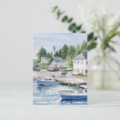 メインハーバーニュージャージーウォーターカラーアート ポストカード (スタンド正面)