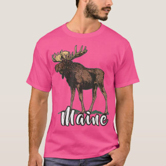 メインバケーションウッドランドワイルドライフムースキャンピングヒック Tシャツ