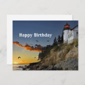 メインバスハーバーライトハウスフォト誕生日 ポストカード (正面/裏面)