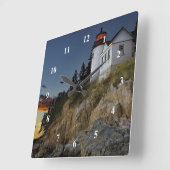 メインバスハーバーライトハウスフォト スクエア壁時計 (傾斜)