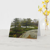 メインパイン大きい石アカディアフォト誕生日 カード (黄色い花)