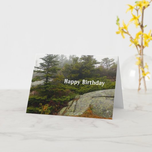 メインパイン大きい石アカディアフォト誕生日 カード (黄色い花)