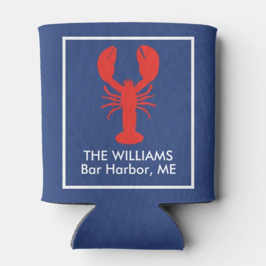 メインパーソナライズされたロブスター名門私立校風の 缶クーラー (裏面)