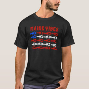 メインビーブス愛国的ロブスター旗土産 Tシャツ