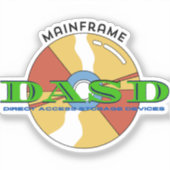 メインフレームの直接アクセスストレージ装置 (DASD) シール (正面)